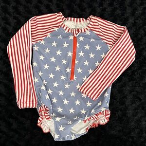 Caden Lane long sleeved rash guard swimsuit Sz 7-8